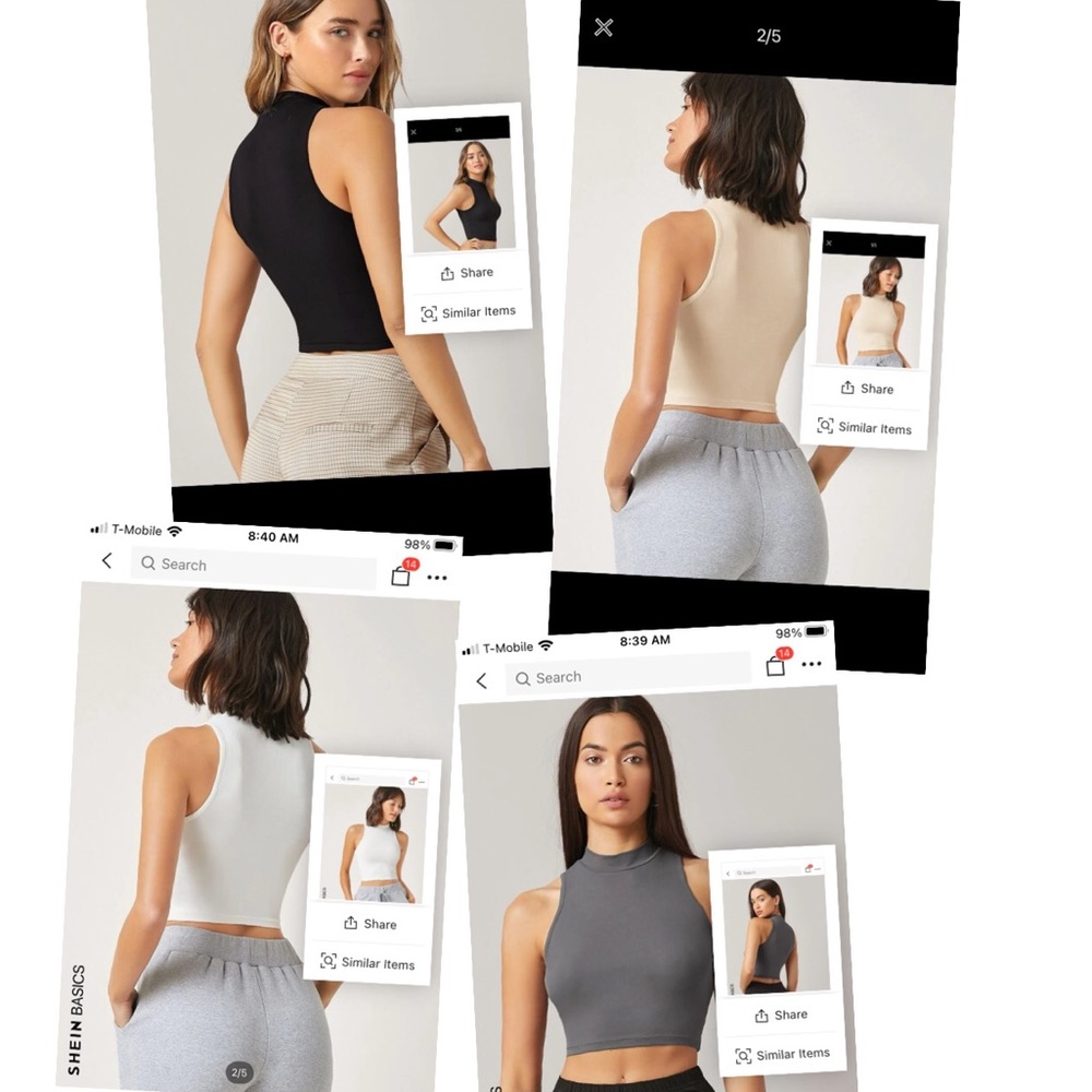 SHEIN Basics ‼️ Solid Crop (mock neck) Halter Top
